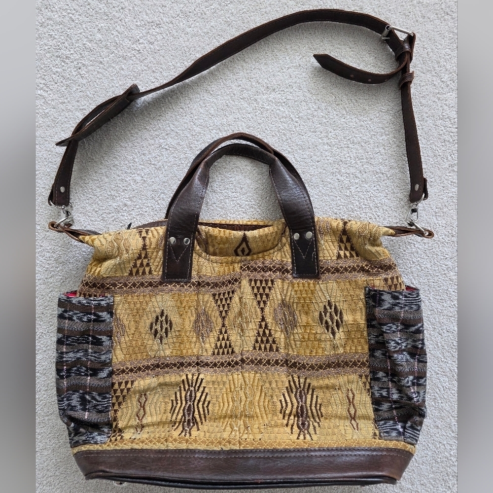 CYBER MONDAY One of a Kind Vintage Nena & Co Day Bag Patchwork Boho GRANDMACORE - Picture 2 of 6